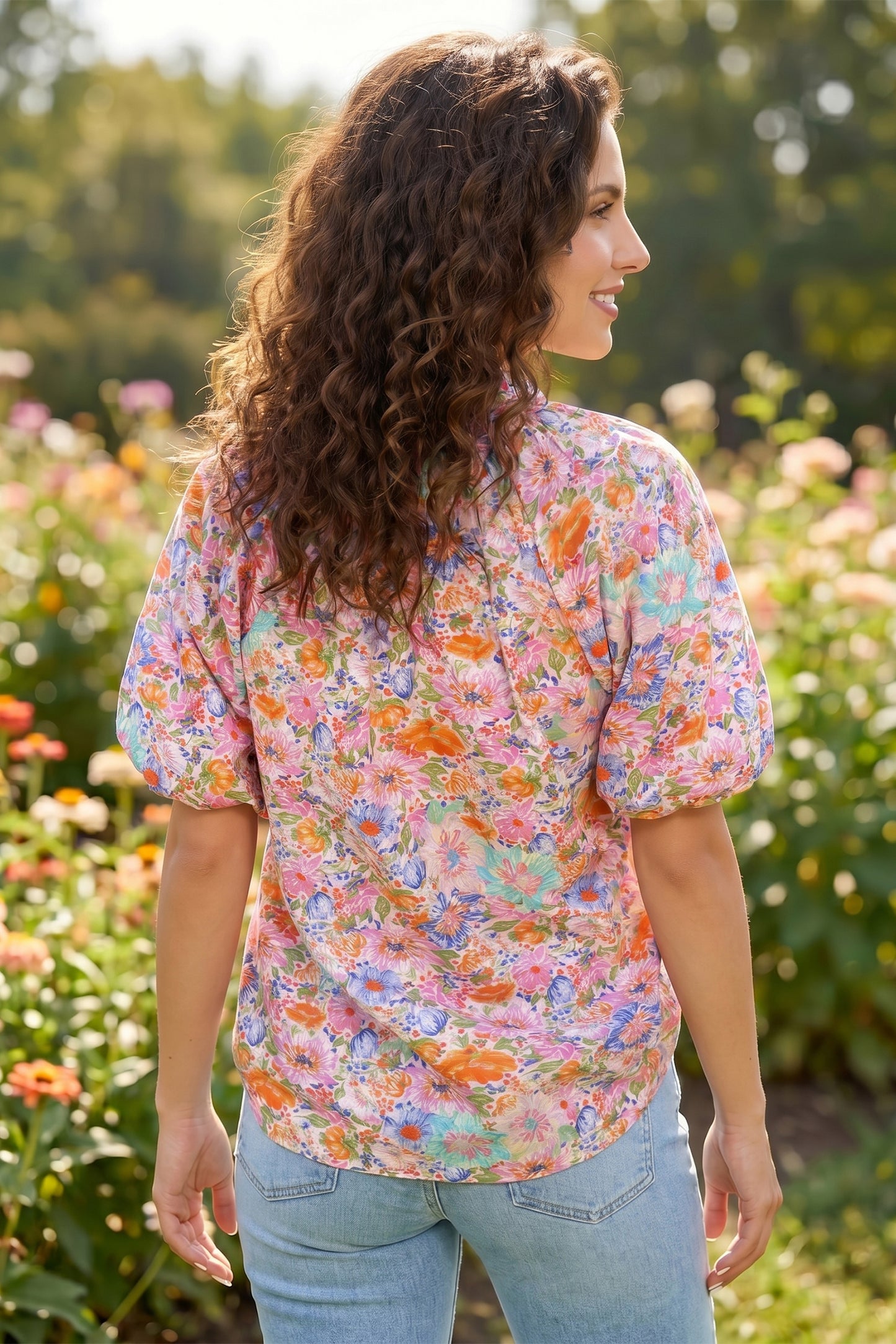 Pink Floral  Blouse