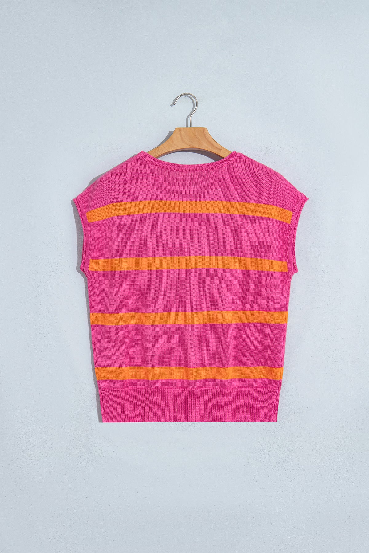 Western Stripe Short Sleeve Sweater