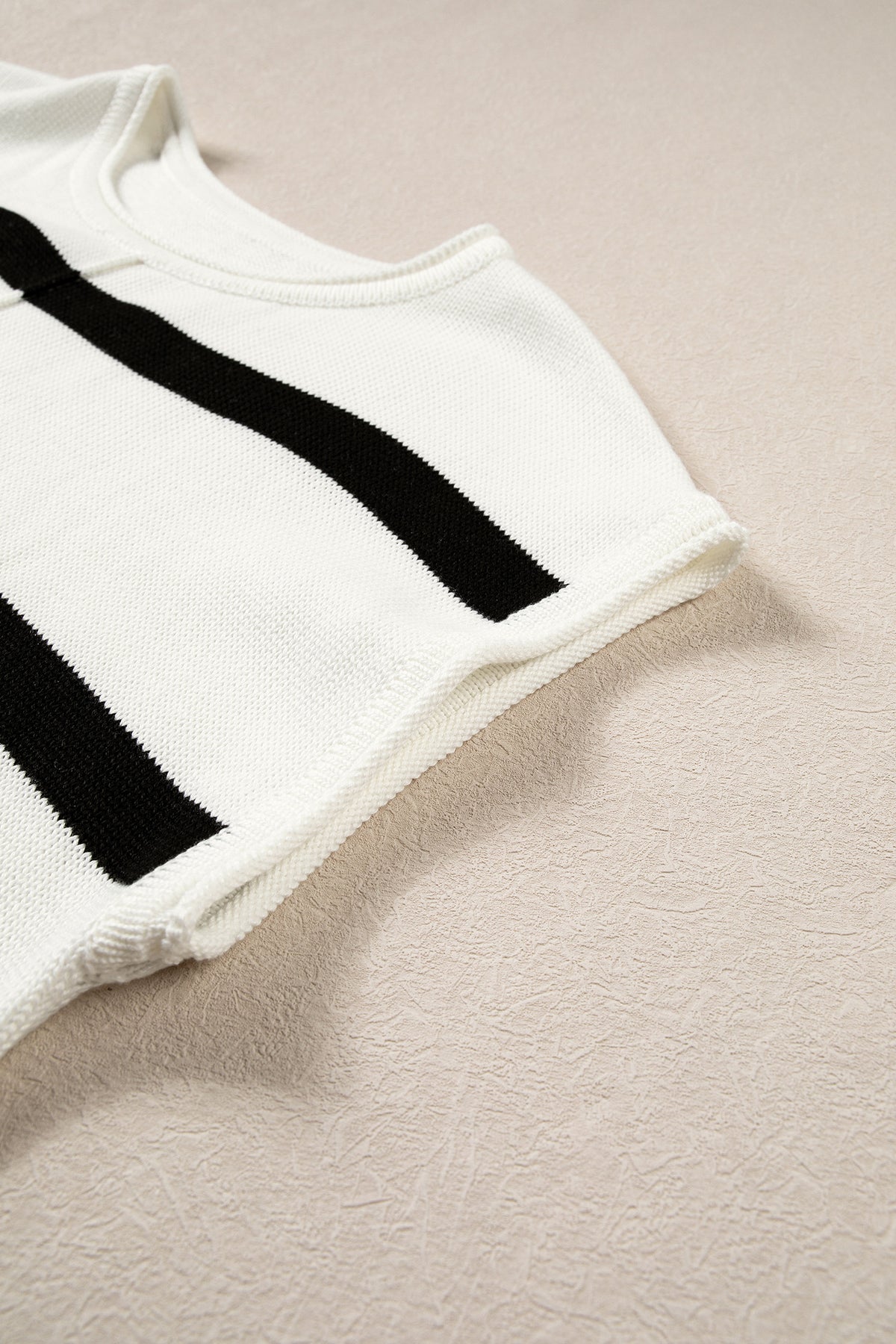 Western Stripe Short Sleeve Sweater