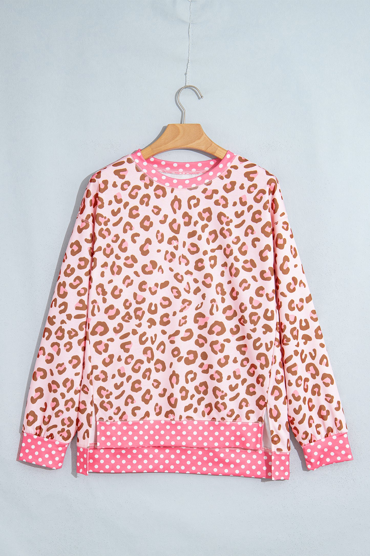 Leopard Polka Dot Trim Top