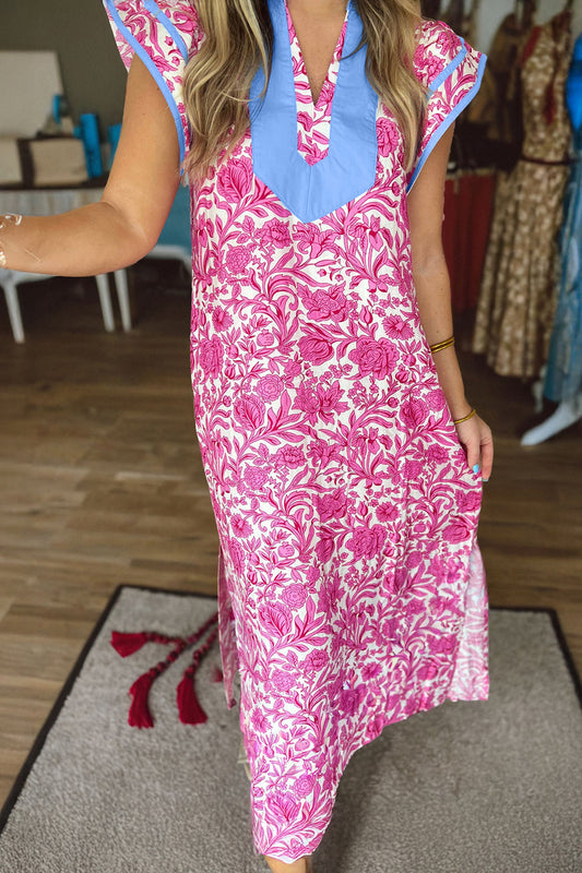 Pink Floral Maxi Dress