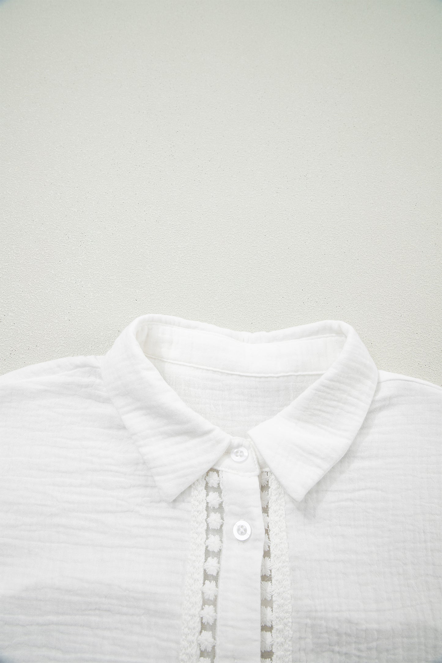 Lace Trim Gauze Shirt