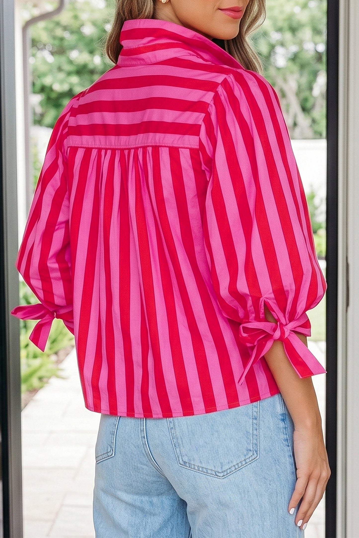 Stripe Puff Sleeve Shirt
