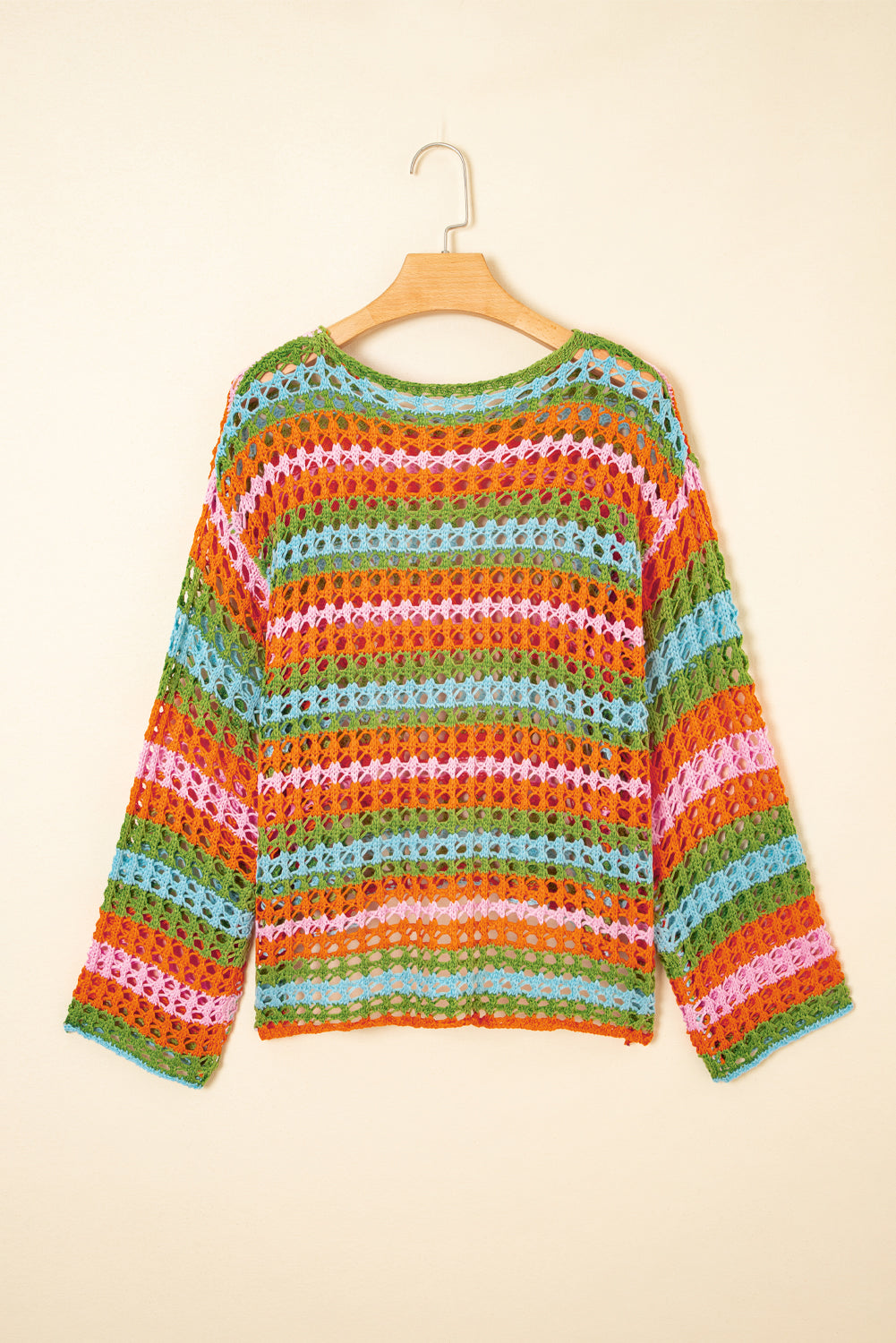 Summer Striped Crocheted Sweater