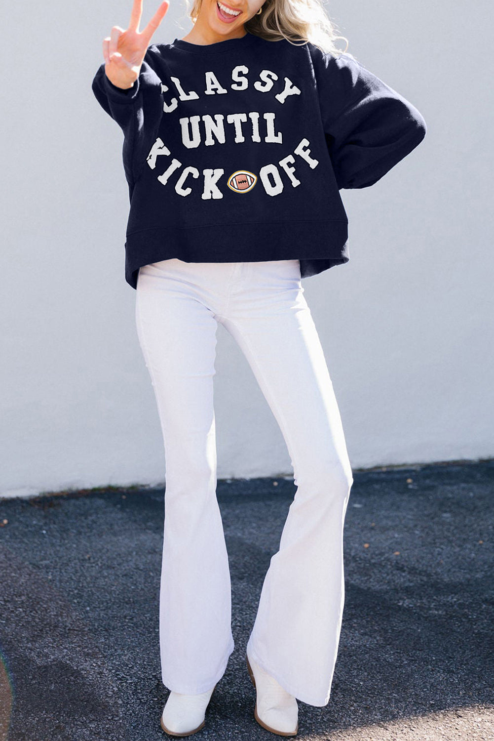 Classy Until Kickoff Gameday Sweatshirt