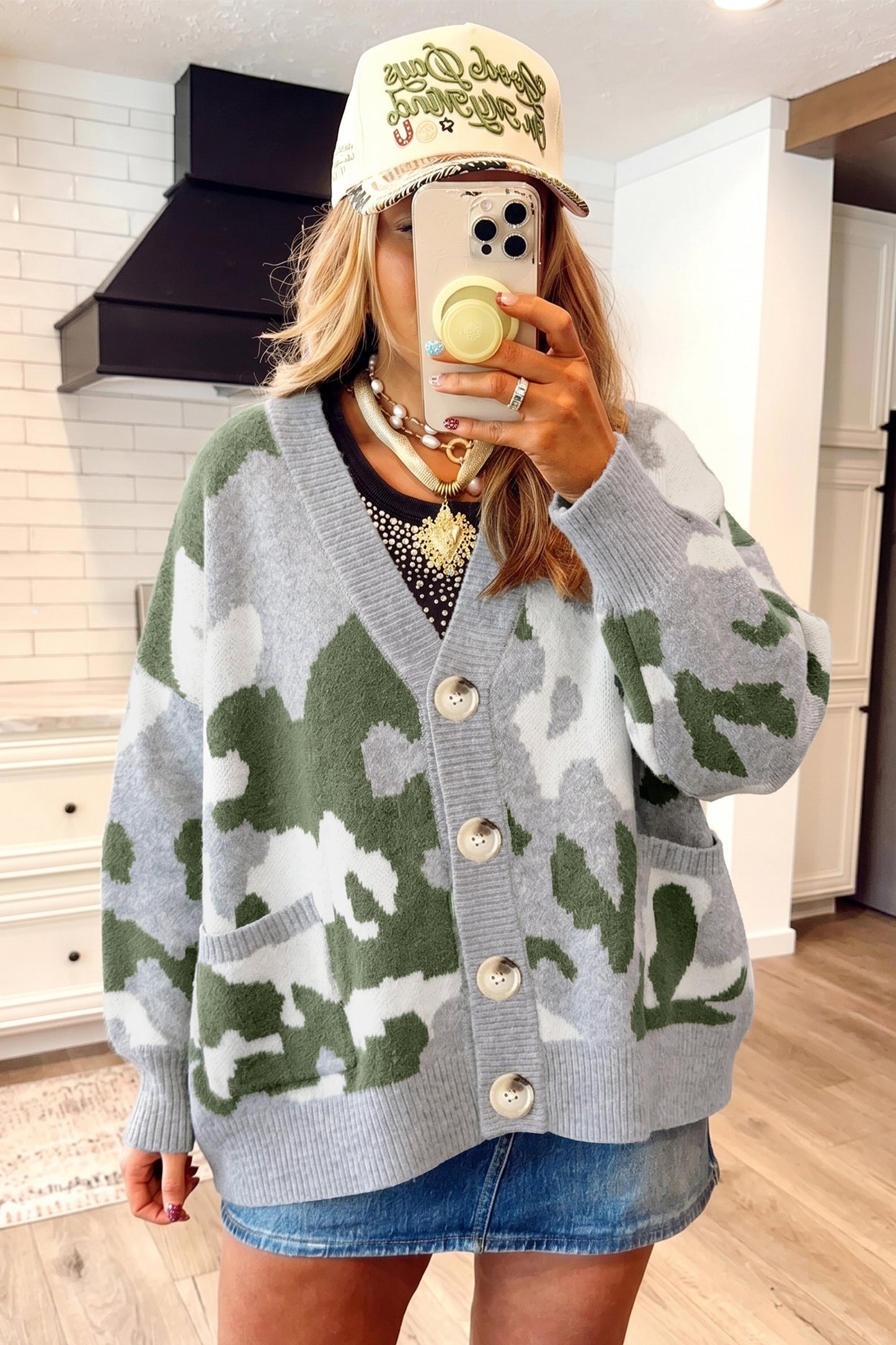 Camouflage Oversized Cardigan