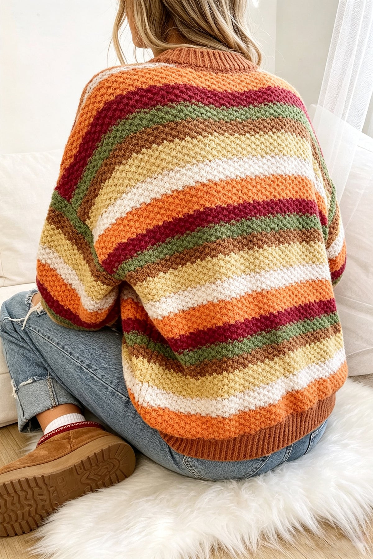 Fall Colors Striped Sweater