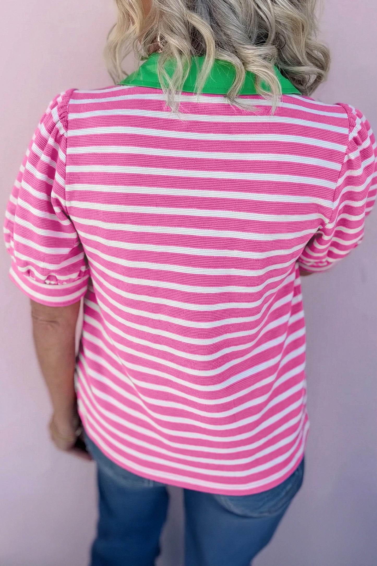 Striped Puff Sleeve Top