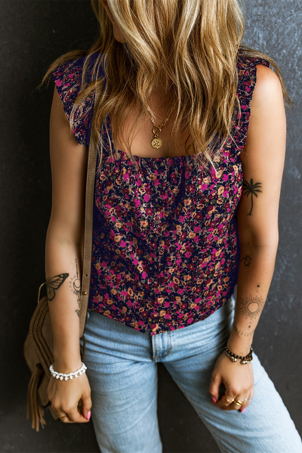 Floral Rose Print Top