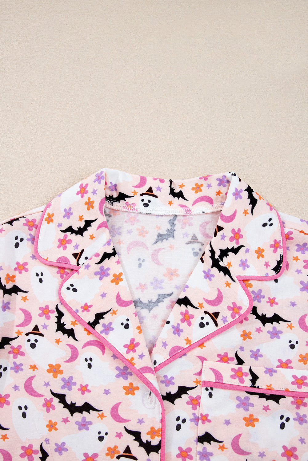 Pink Cute Halloween Ghost Pajama Set
