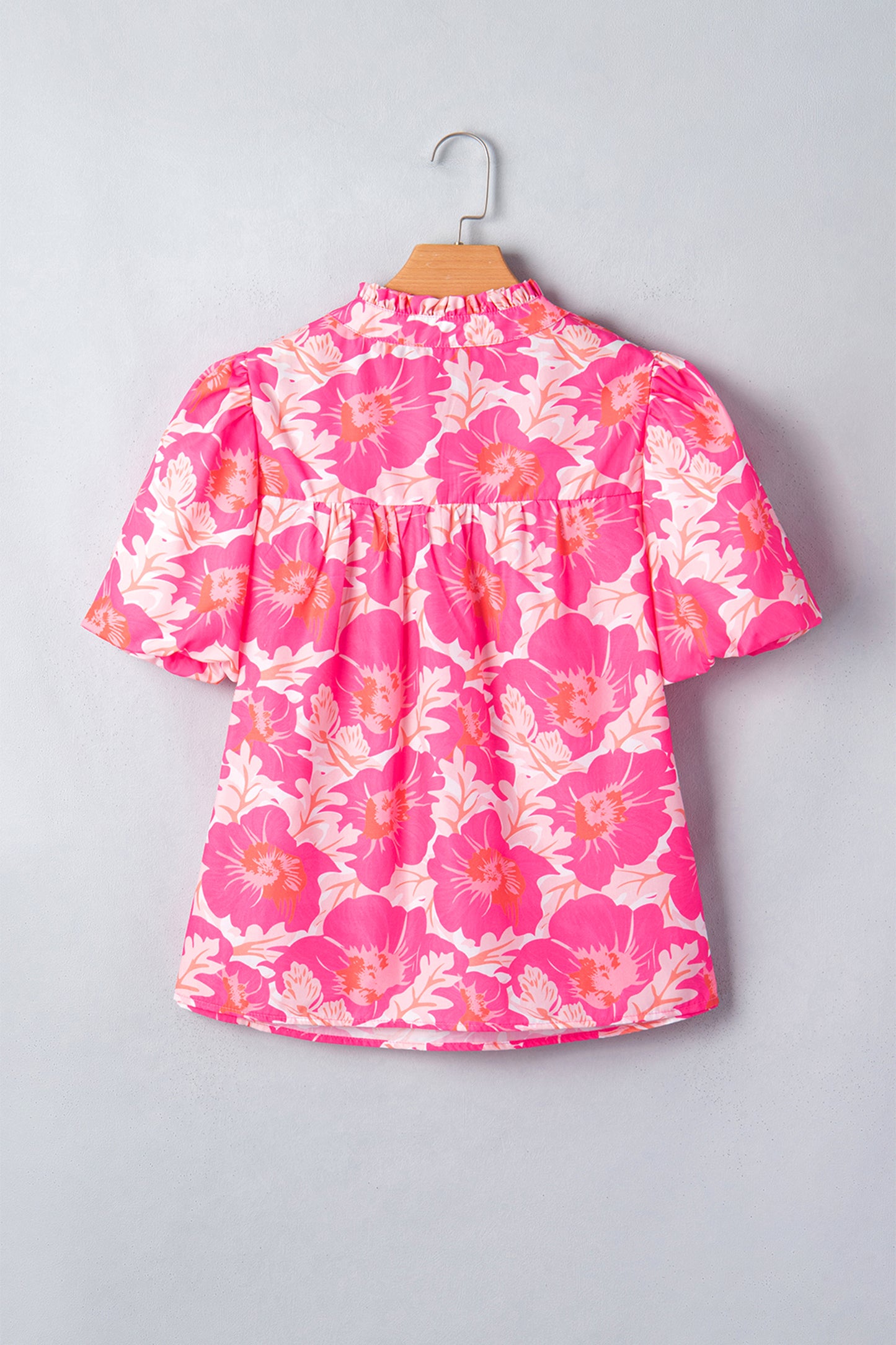 Bubble Sleeve Floral Blouse