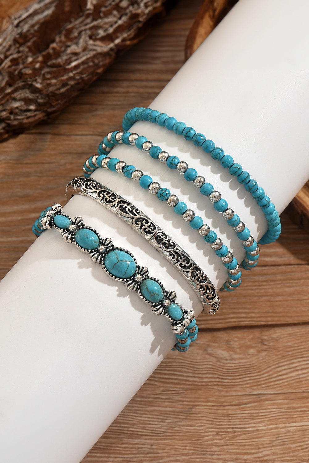 Boho Turquoise Beaded Bracelet Set
