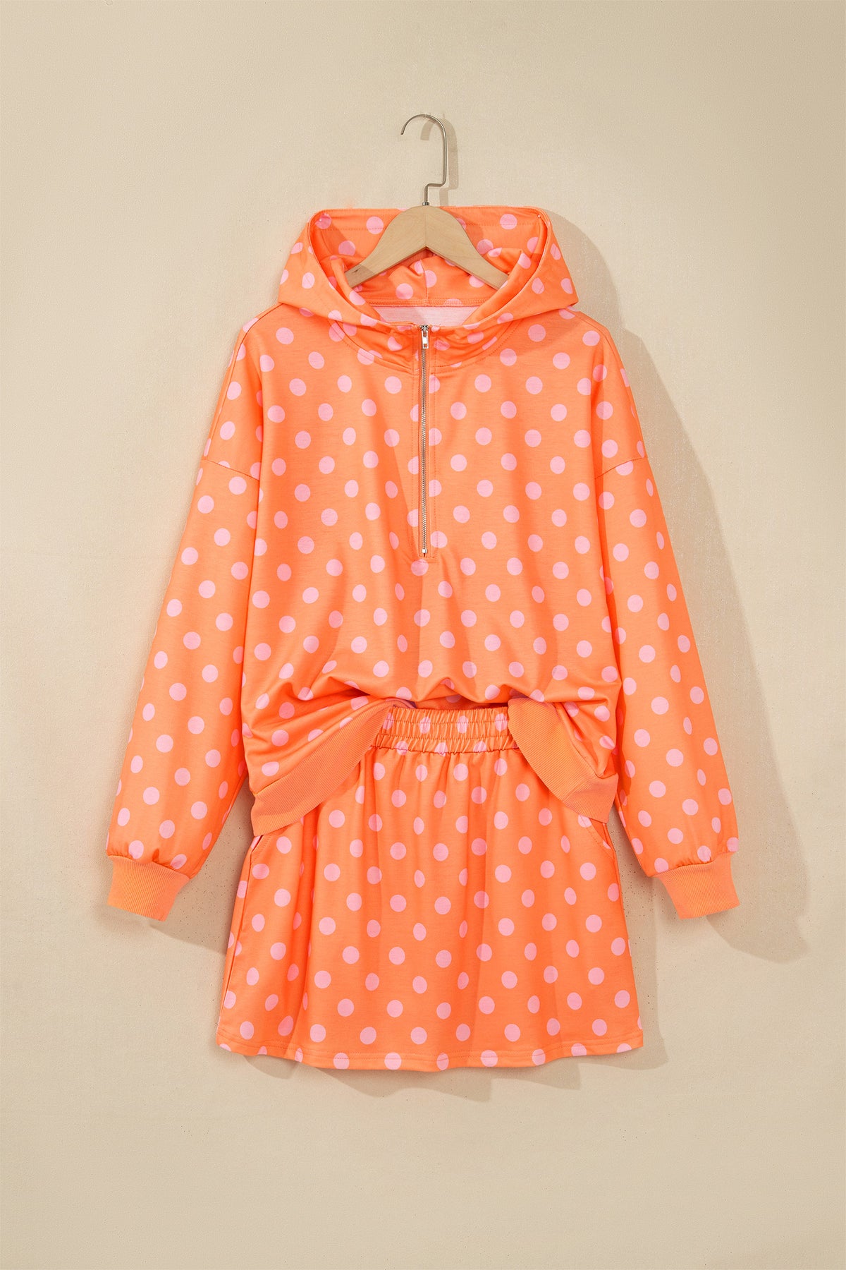 Polka Dot Hoodie & Mini Skort Set
