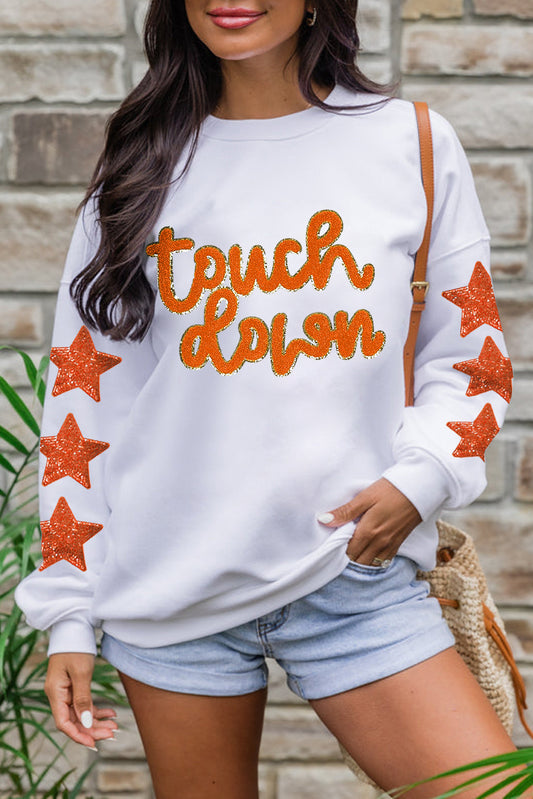 Glittering Touchdown Sleeve Sweatshirt