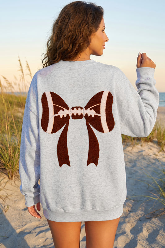 Chenille Embroidered Football Game Day Sweatshirt
