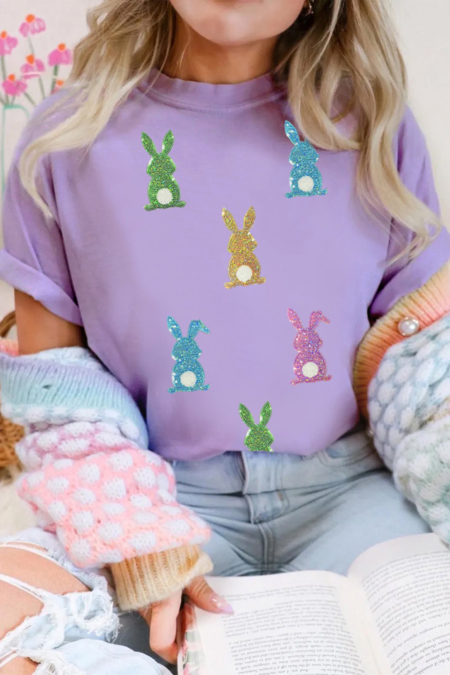Sequin Easter Bunny Tee
