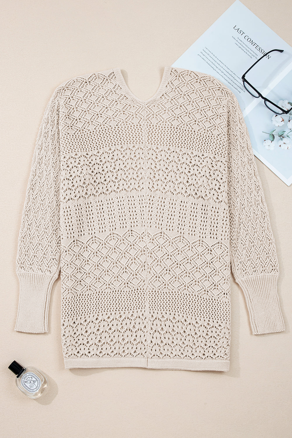 Mix Pattern Open Front Cardigan