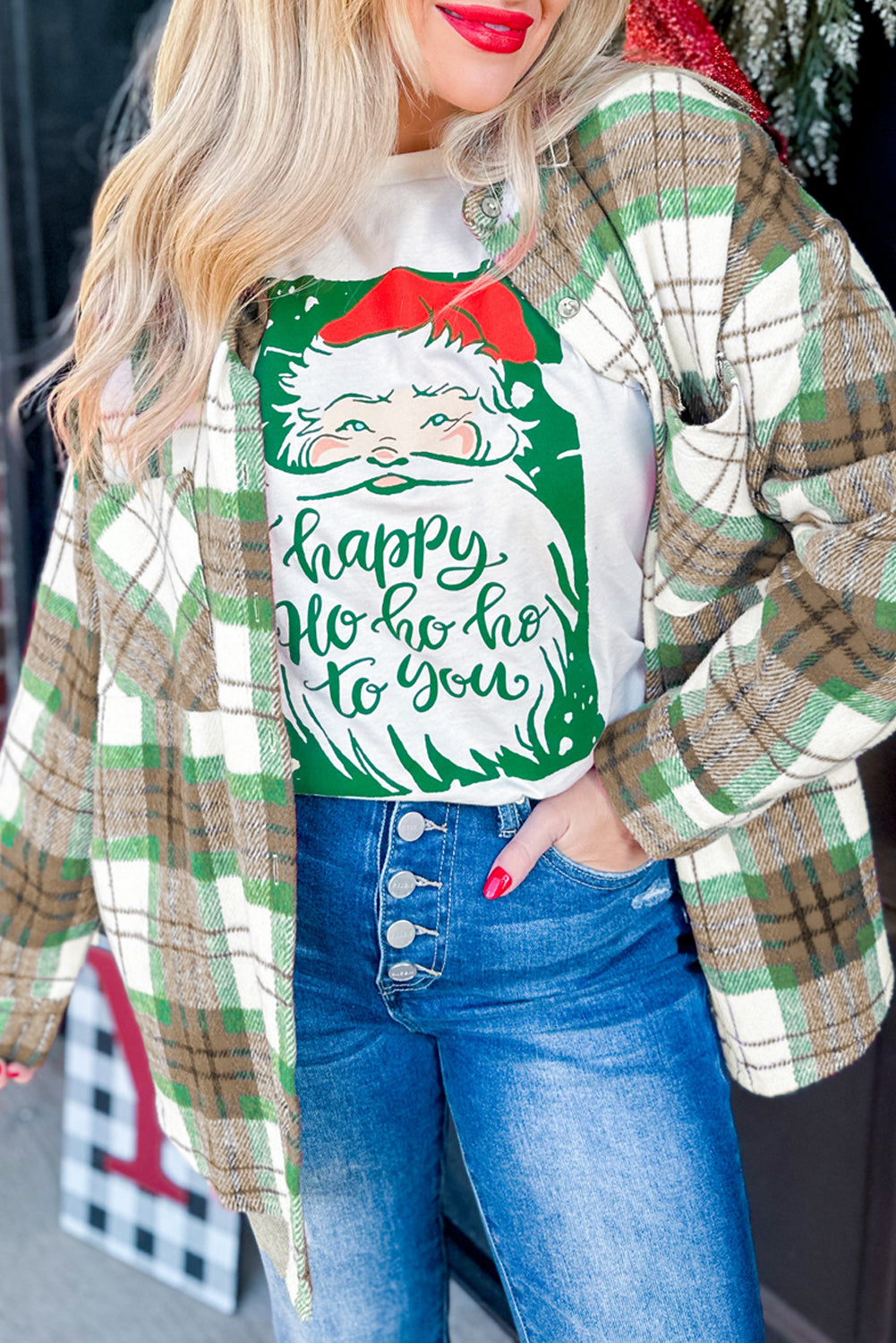 Christmas Plaid Flannel Shacket