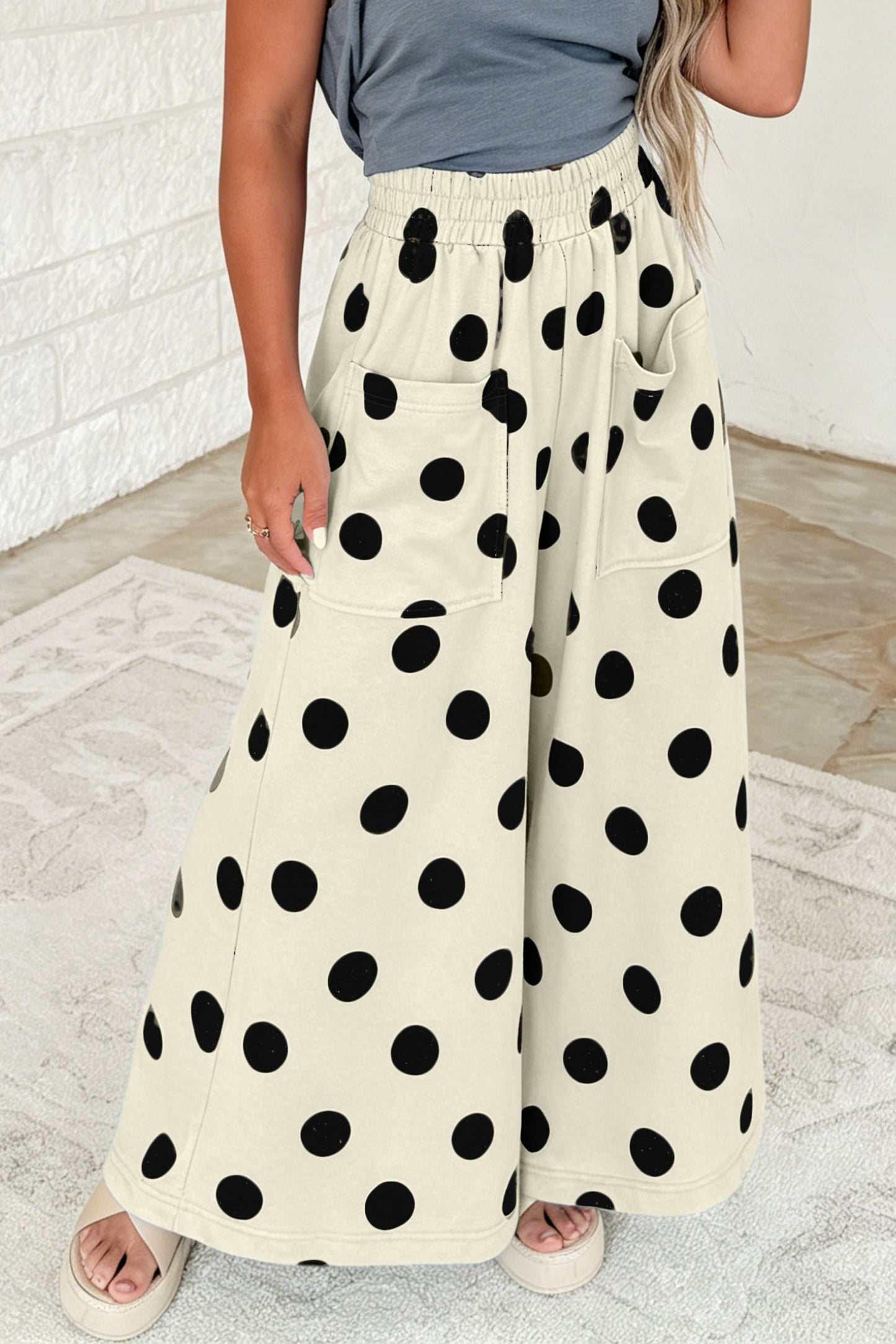 Polka Dot Wide Leg Pants