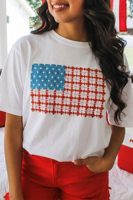 Embroidered Flag Tee