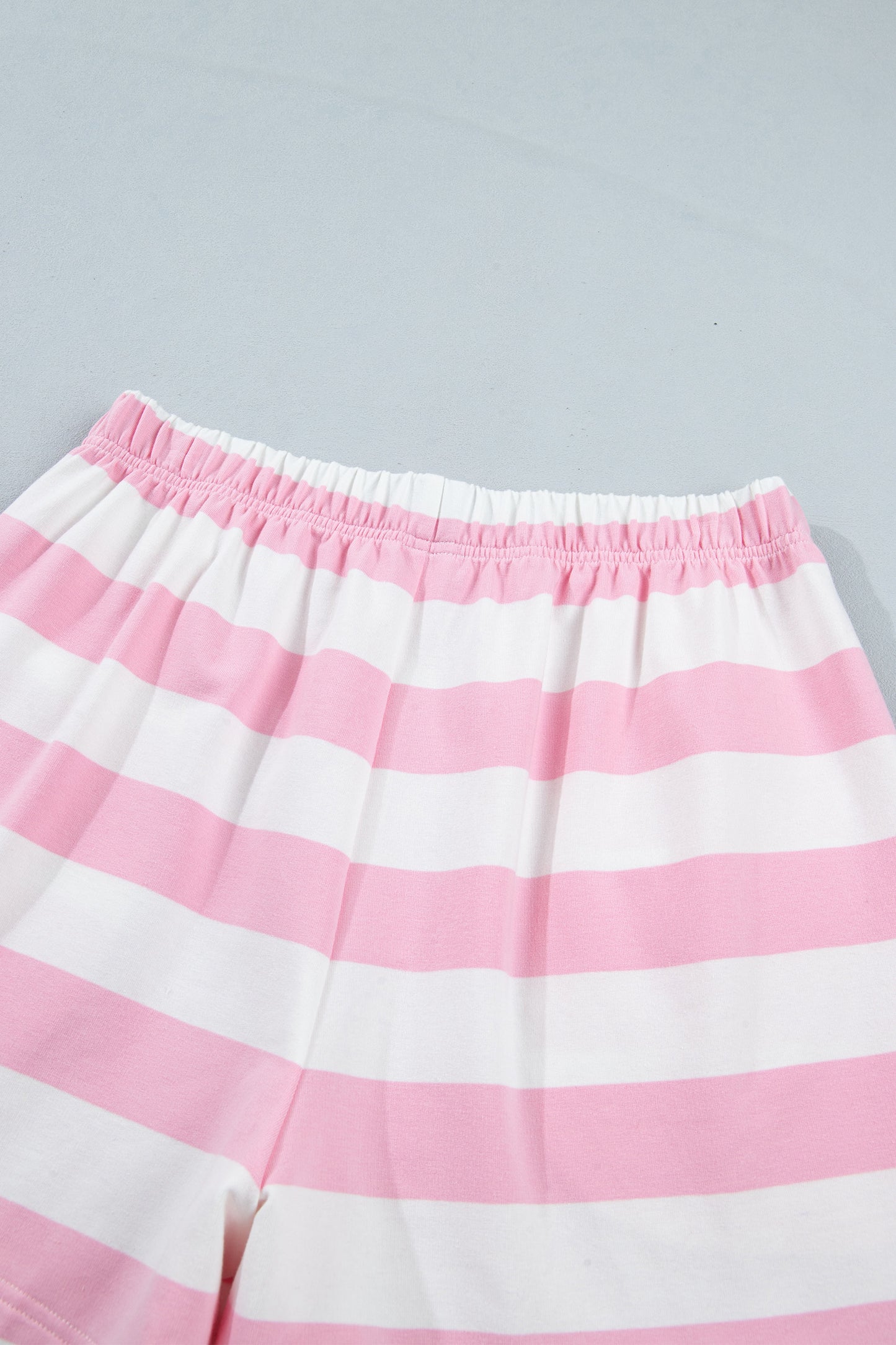 Pink Stripe Shorts Set