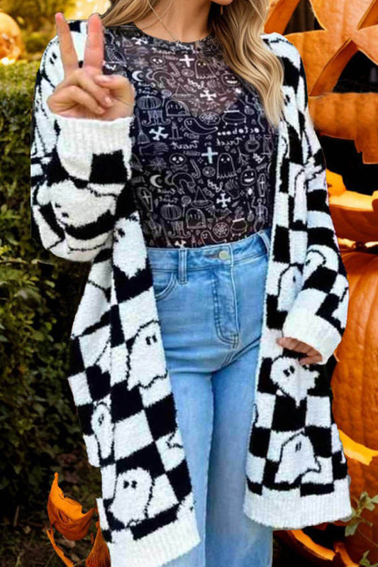 Halloween Ghost Knitted Cardigan