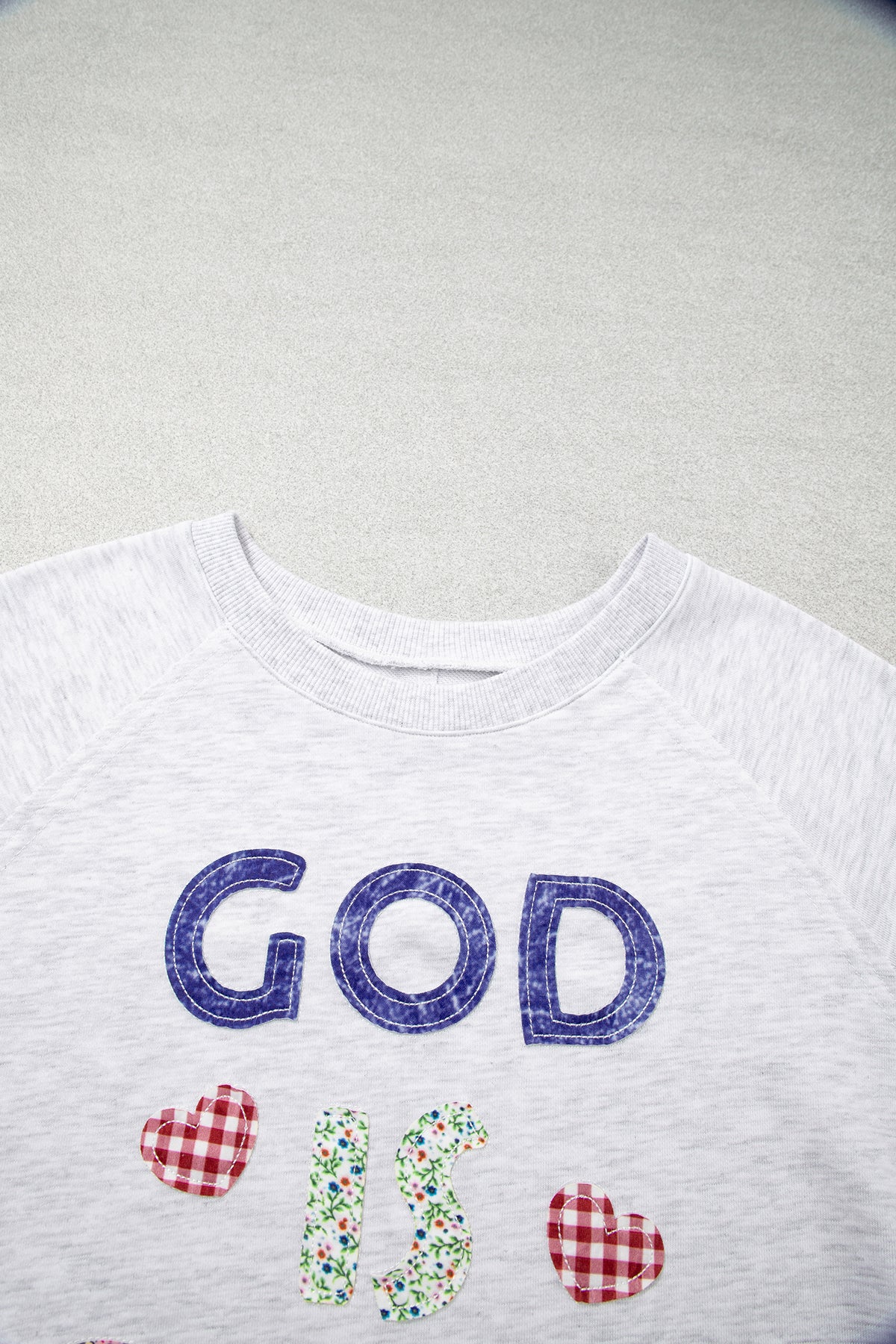 GOD IS GOOD Patchwork Applique Top