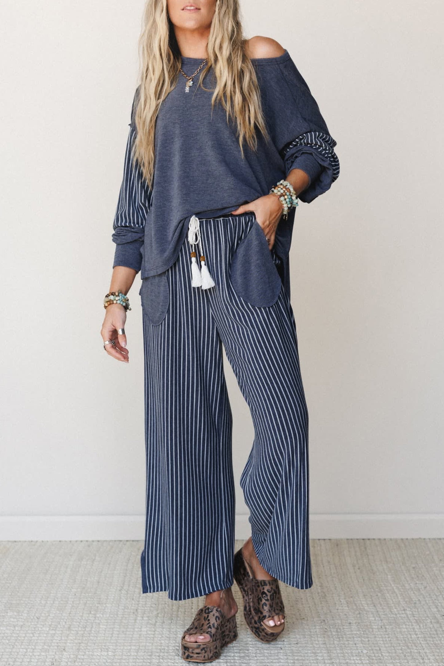 Raw Seam Pants Set