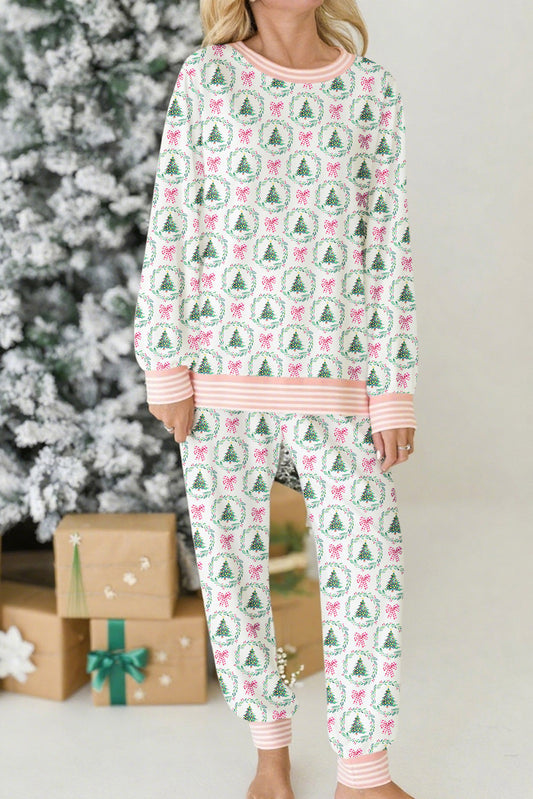 Christmas Tree Print  2pcs Lounge Set