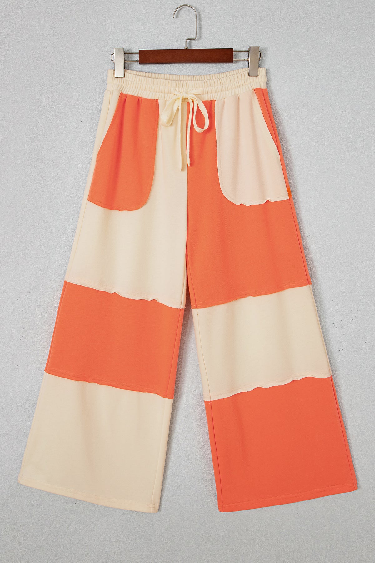 Raw Seam Patchwork Wide Leg Pants