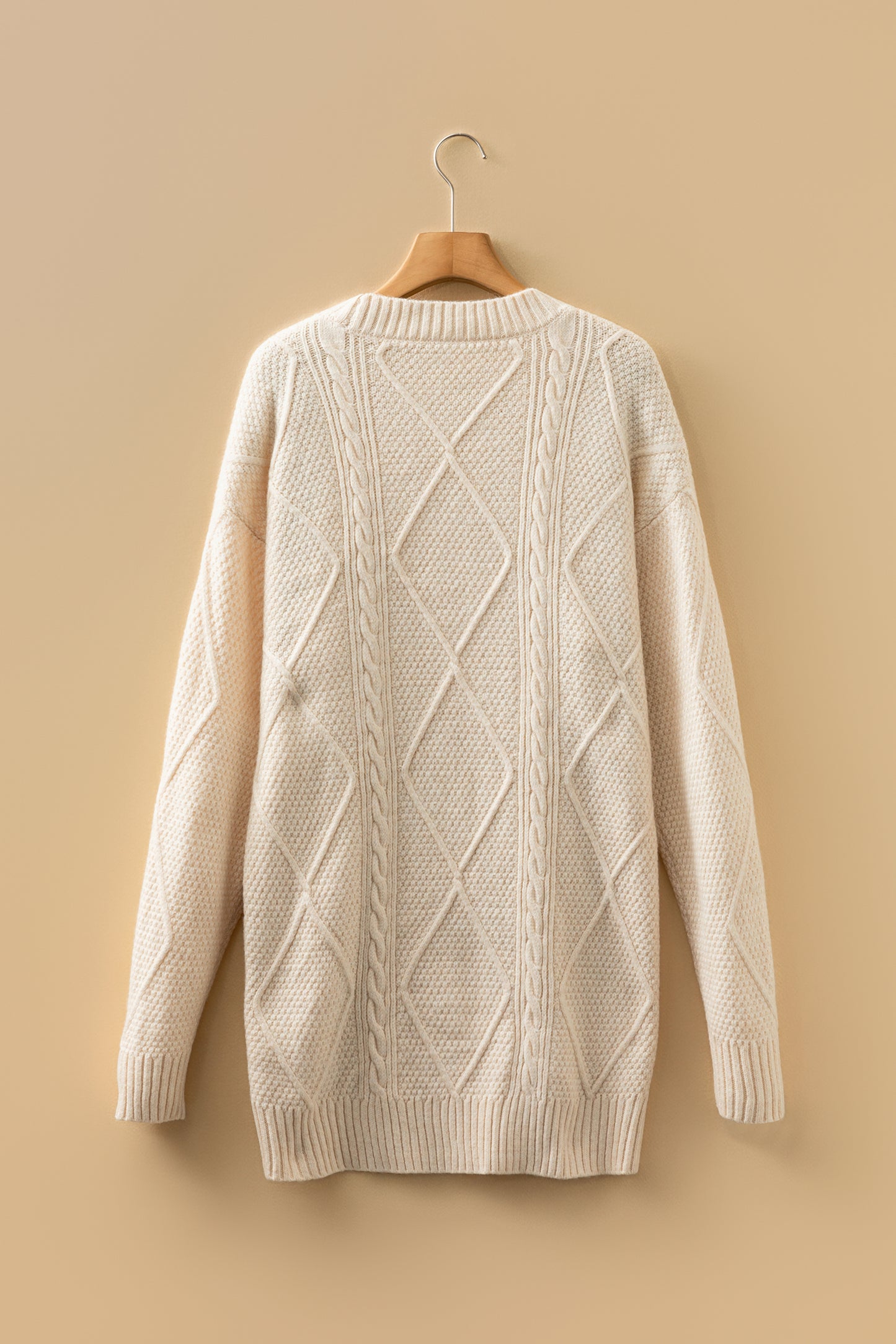 Relaxed Cable Knit  Sweater Dress
