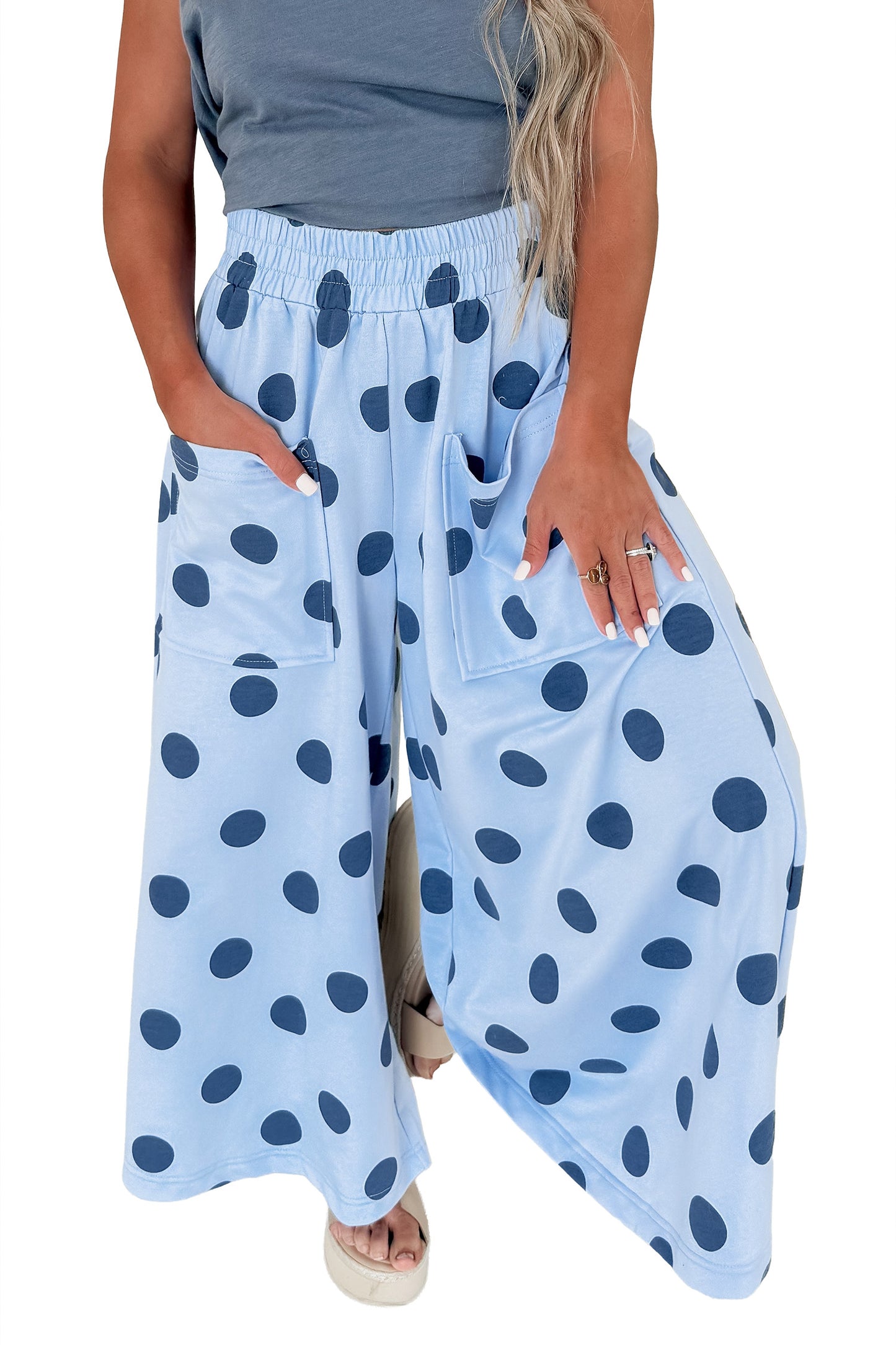 Polka Dot Wide Leg Pants