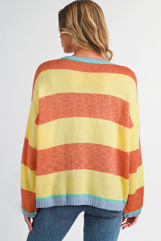 Yellow Stripe Oversized Sweater