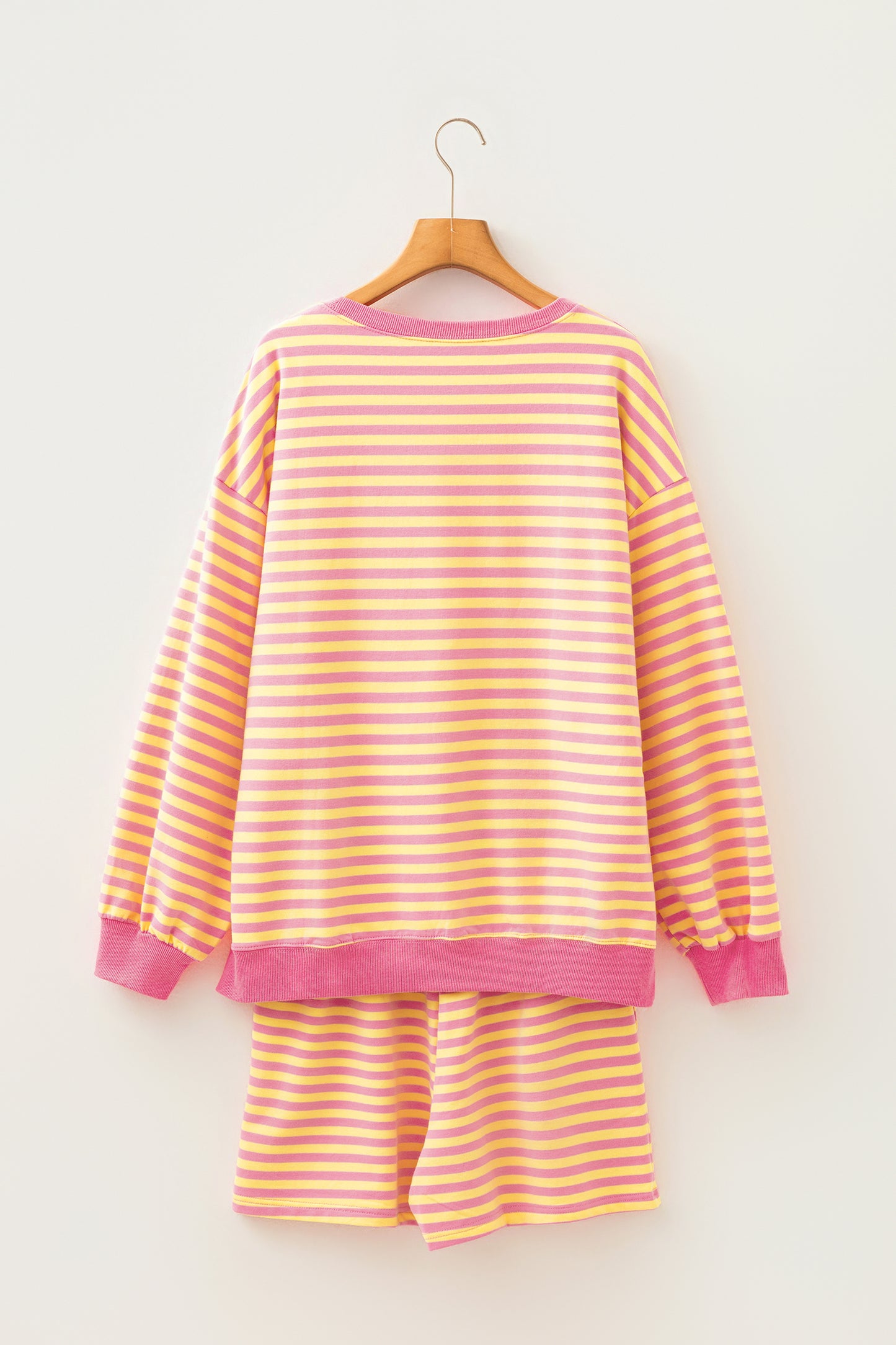 Striped Casual Shorts Set