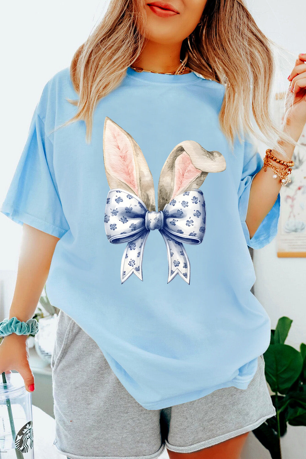 Easter Bunny Ears Bow Tee