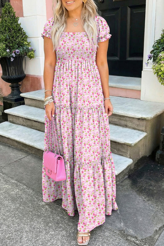 Floral High Waist Maxi Dress