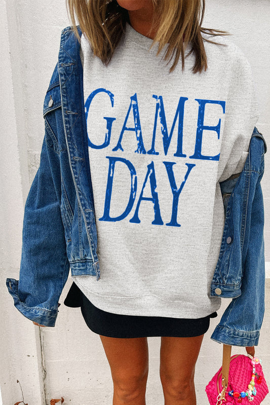 Blue Gameday Vintage Washed Baggy Sweatshirt