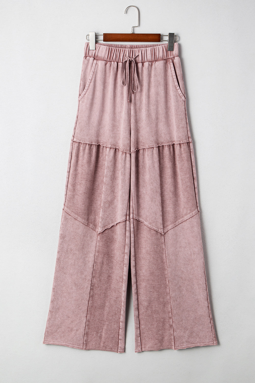Mineral Wash Tiered Wide Leg Pants