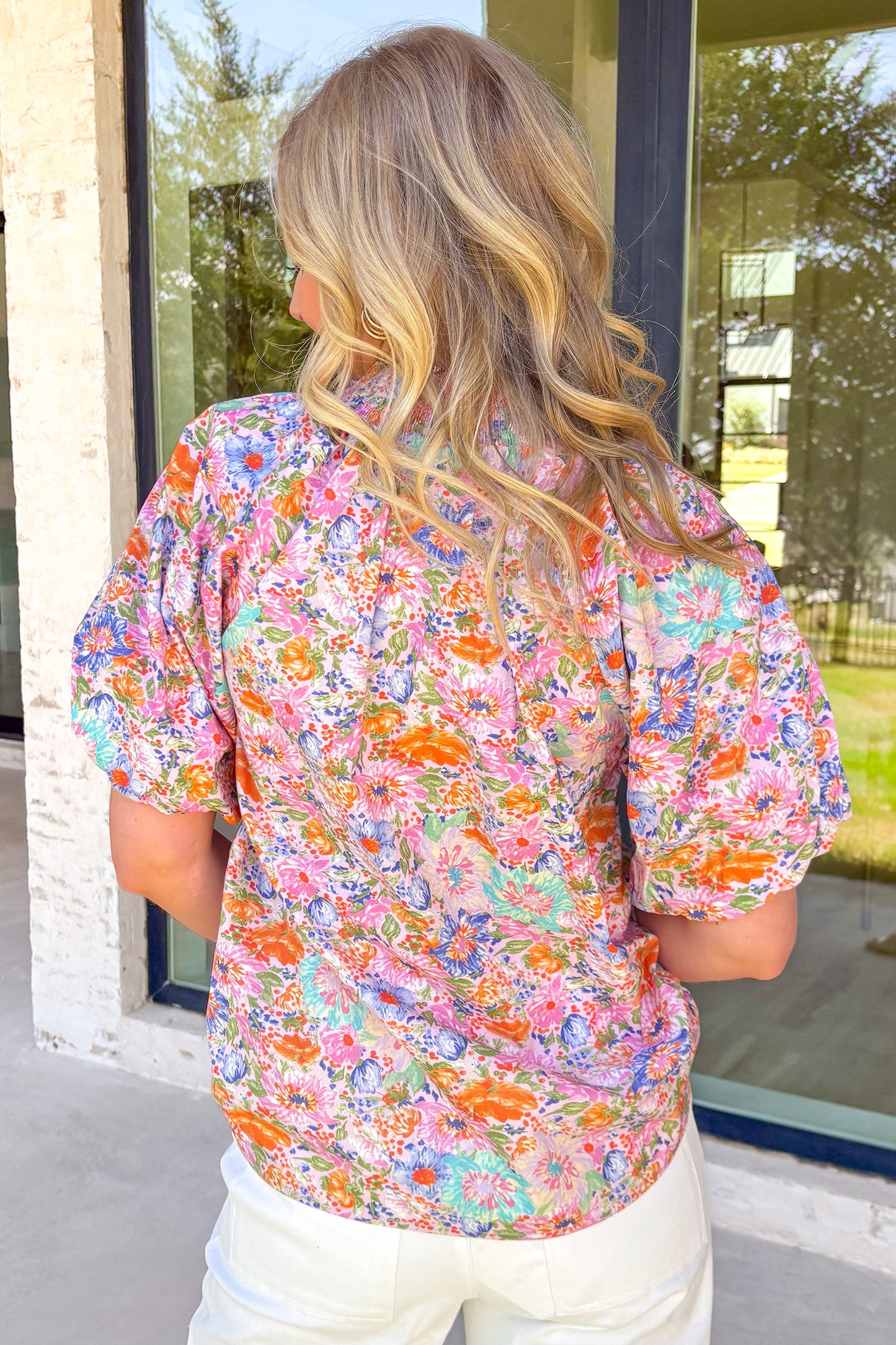 Pink Floral  Blouse