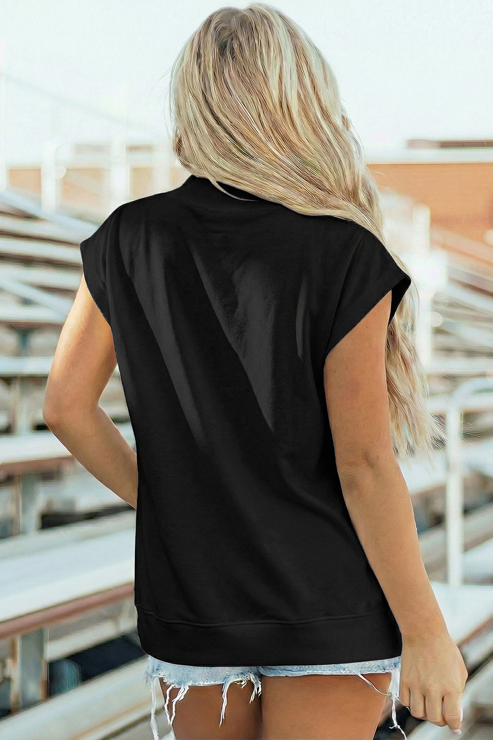 Black Sequin Mallard Tee