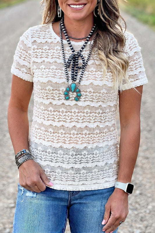 Lace Short Sleeve Tee