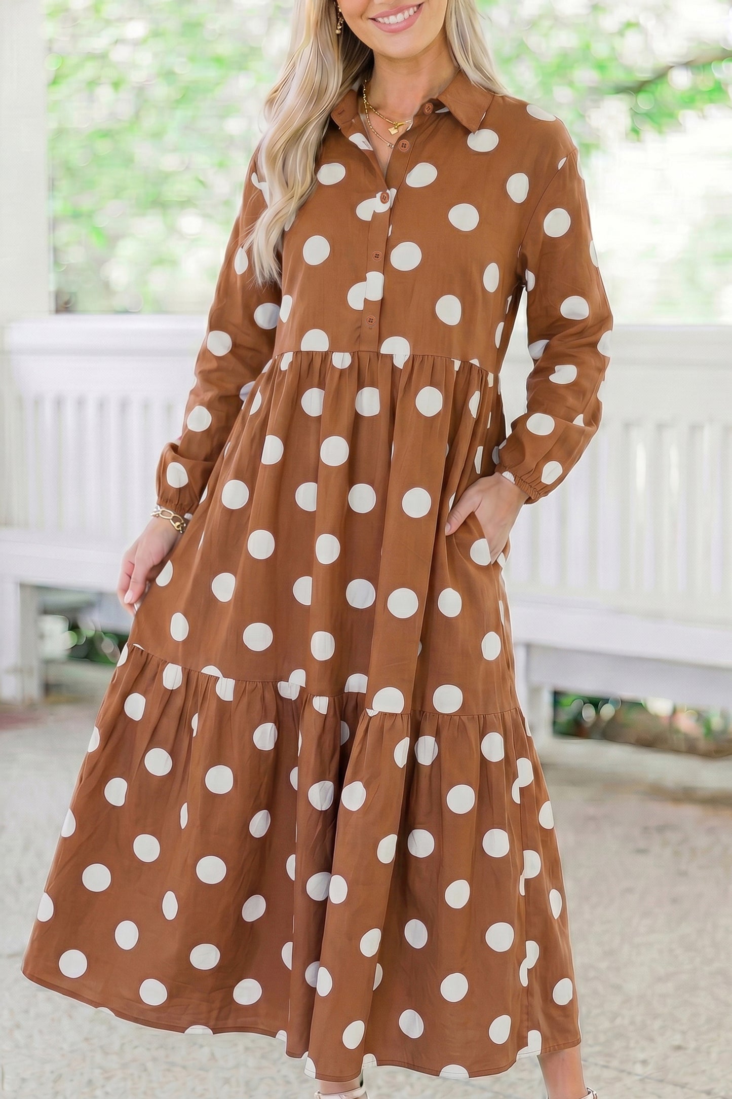 Brown Polka Dot Dress