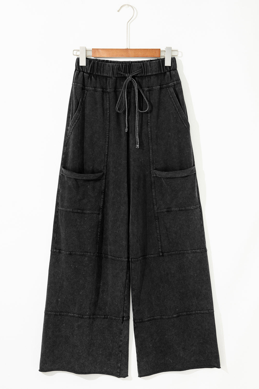 Mineral Wash Wide Leg Cargo Pants