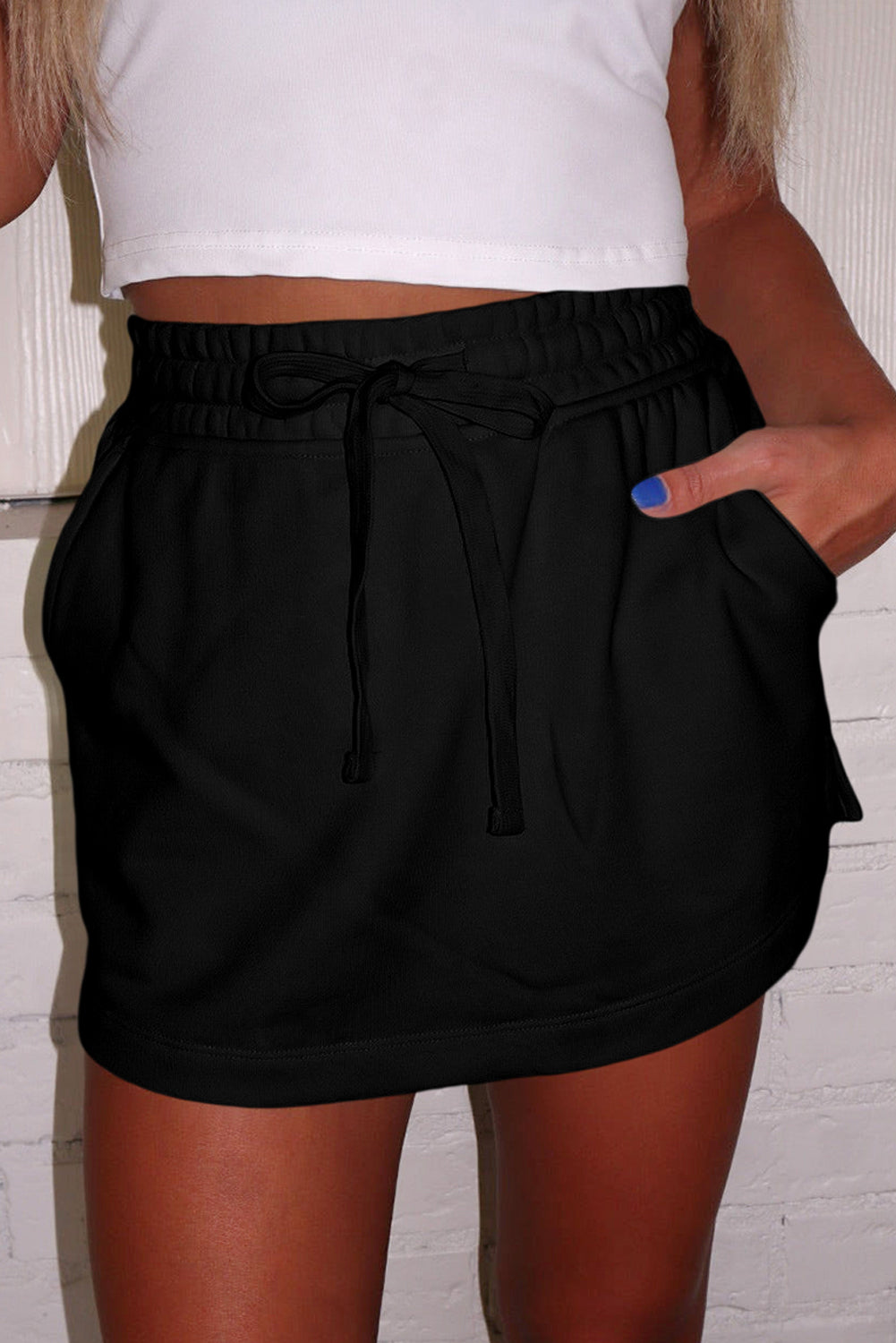 French Terry Drawstring Skort