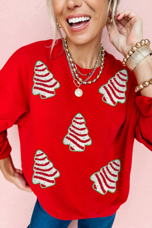 Chenille Christmas Tree Cake Sweatshirt