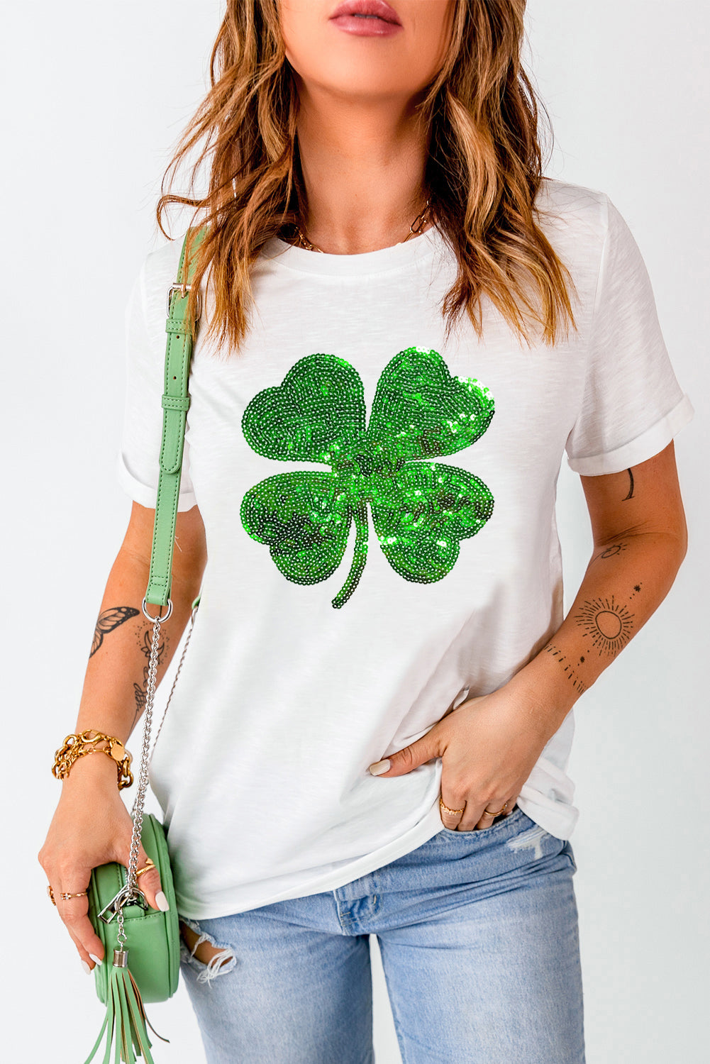 Sequin Shamrock Tee