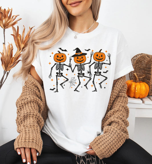 Halloween Pumpkin Skeletons Tee