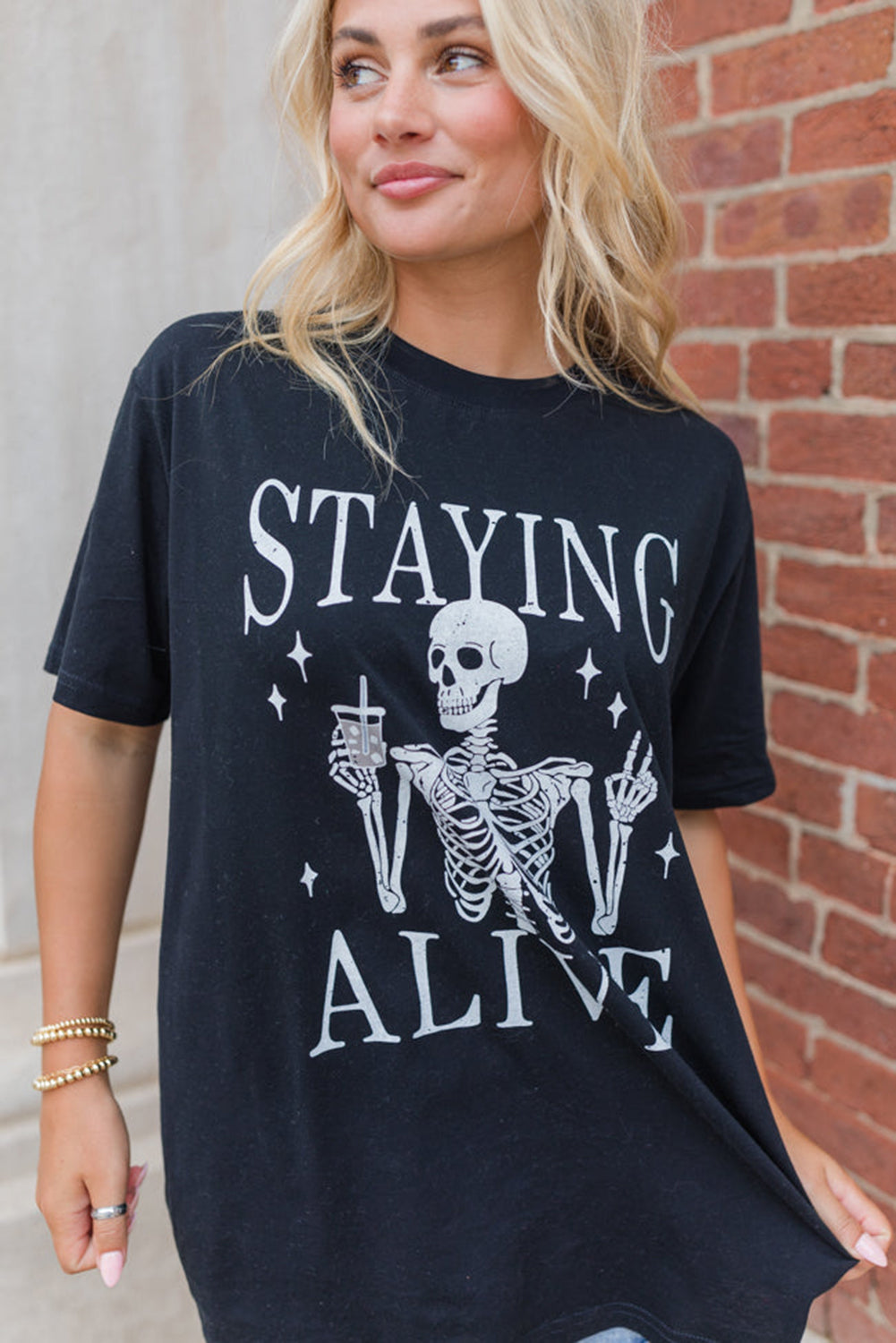 STAYING ALIVE Skeleton Tee