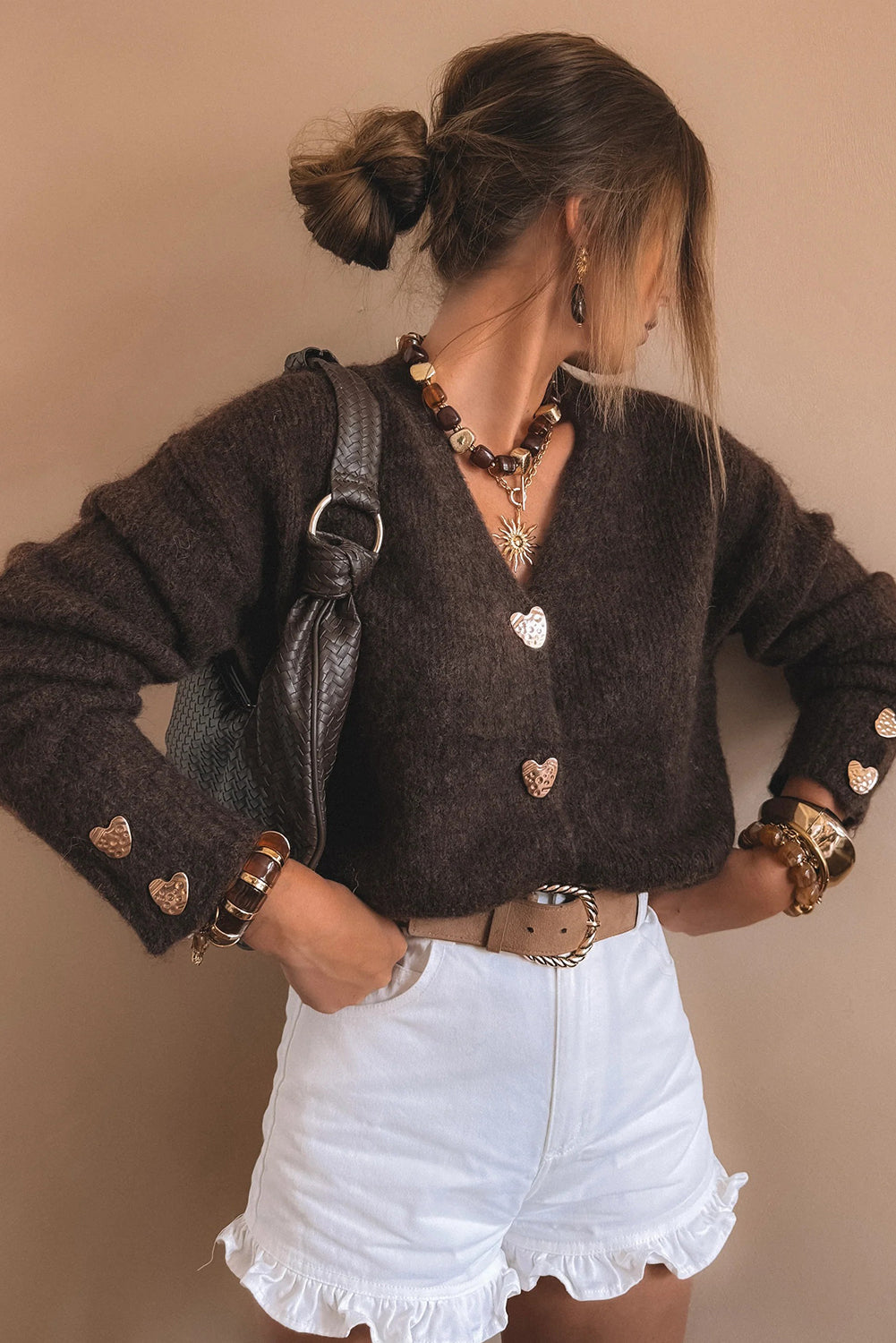 Cardigan with Heart Buttons