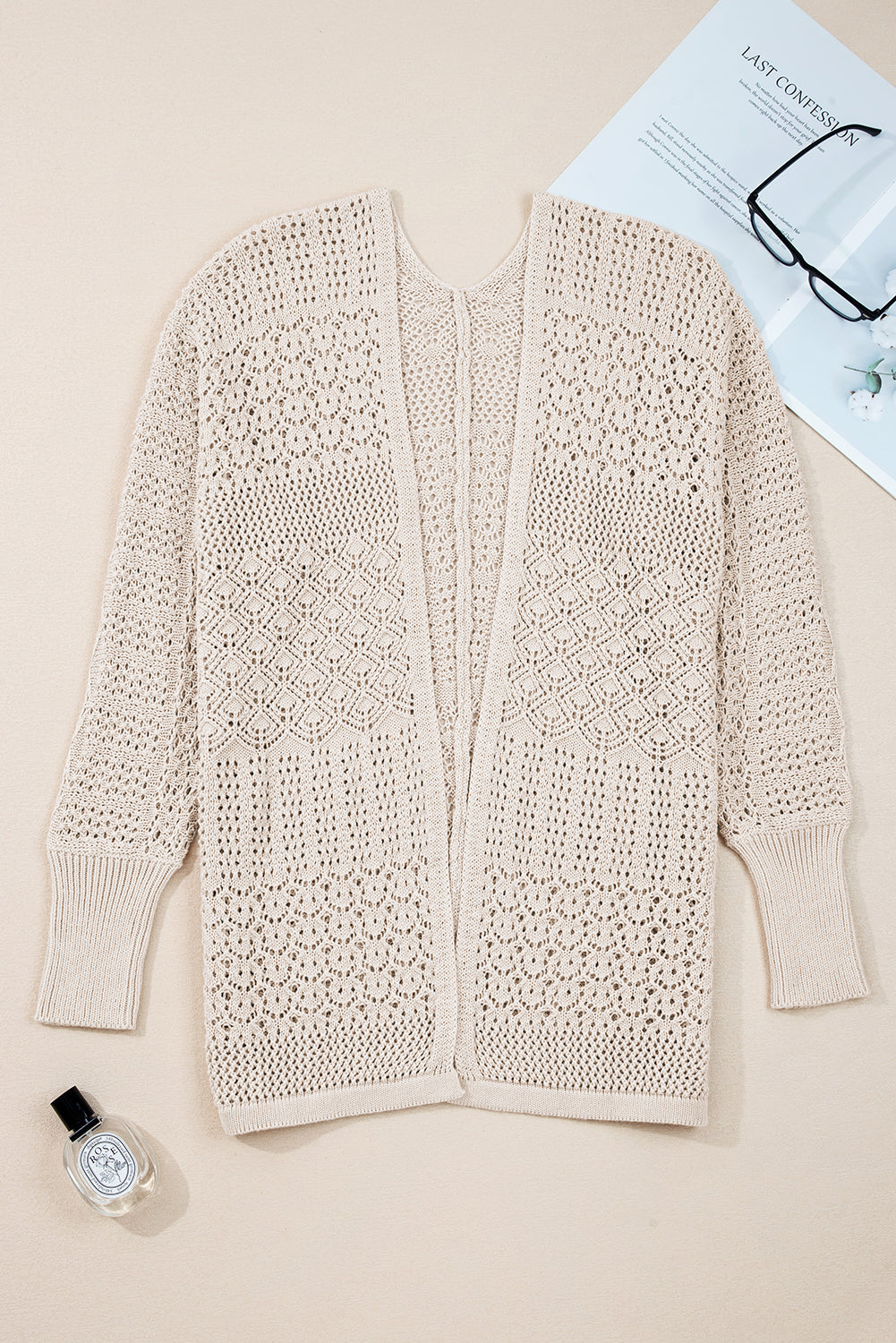 Mix Pattern Open Front Cardigan